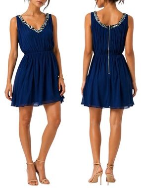 Alice + Olivia Silk Beaded Sleeveless Dress